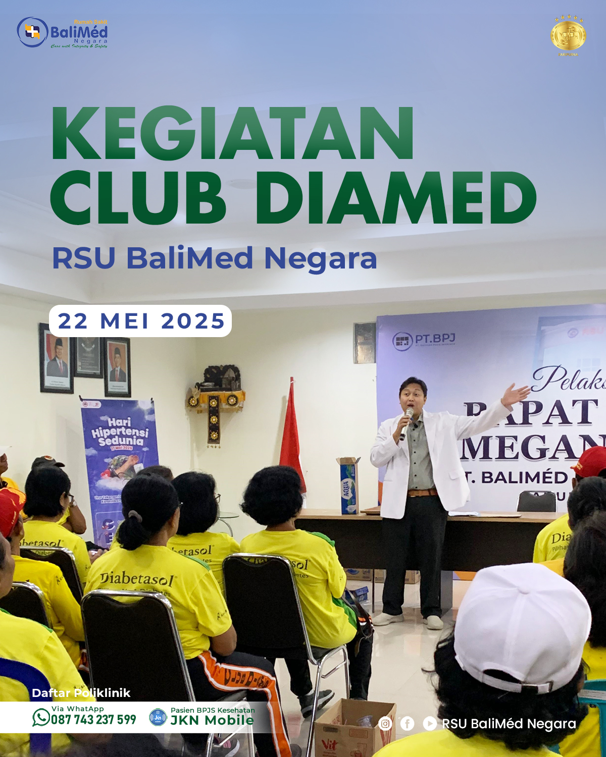 Peringati Hari Hipertensi Sedunia, RSU BaliMed Negara Gelar Kegiatan "Club DIAMED"