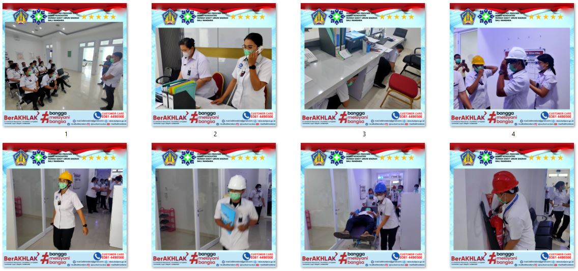 PELAKSANAAN SIMULASI BENCANA KEBAKARAN DAN GEMPA BUMI DI RUANG KEDOKTERAN NUKLIR RSUD BALI MANDARA