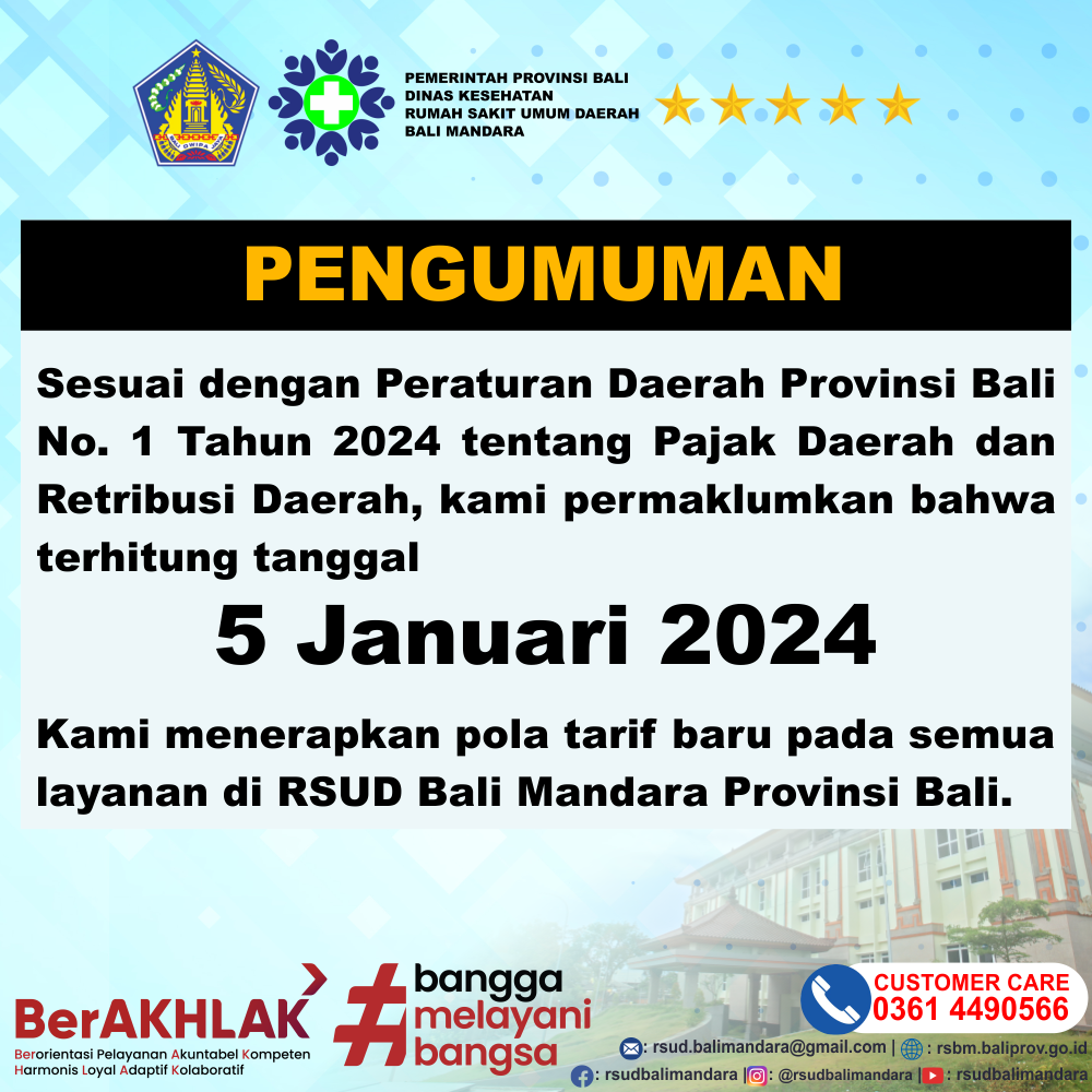 PENGUMUMAN PERUBAHAN TARIF
