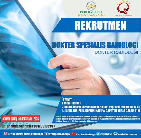 Dibutuhkan segera Dokter Spesialis Radiologi
